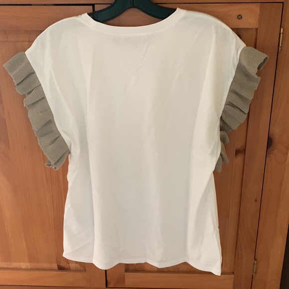 NWT Zara ruffle sleeve t-shirt - Picture 3 of 3